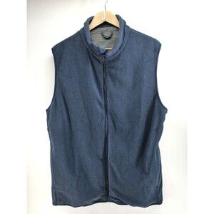 Mack Weldon Blue Fleece Sweater Vest Mens Size L Zip‎ Coat Jacket Winter Cozy